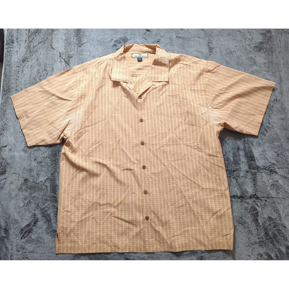Tommy Bahama Short Sleeve Button Up Hawaiian Shirt Men's Size XL Orange